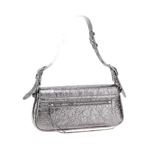 Le Cagole Metallic Leather Small Shoulder Bag