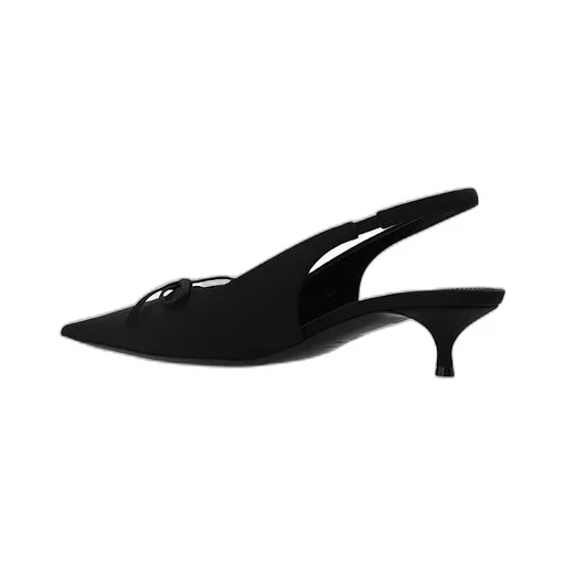 Bow Decorated Flat Slingback Heels