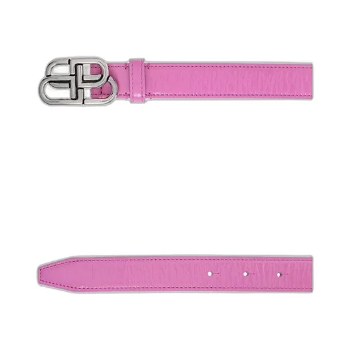 Logo Buckle Leather Belt