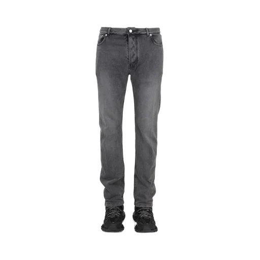 Logo Patch Straight Denim Pants