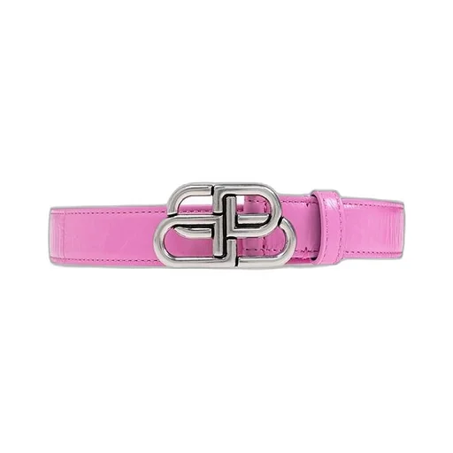 Logo Buckle Leather Belt