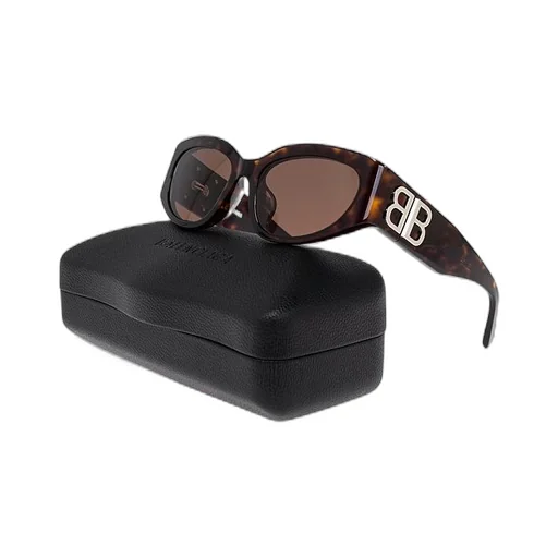 Bossy Bb Logo Temple Havana Sunglasses