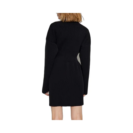 Crewneck Rib Knit Mini Dress
