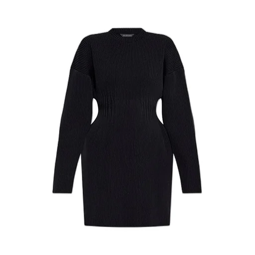 Crewneck Rib Knit Mini Dress