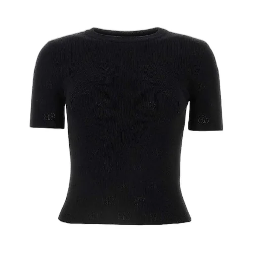Bb Logo Wool Blend Short Sleeve Knit