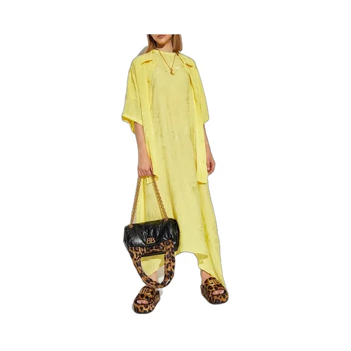 Crinkle Silk Long Dress