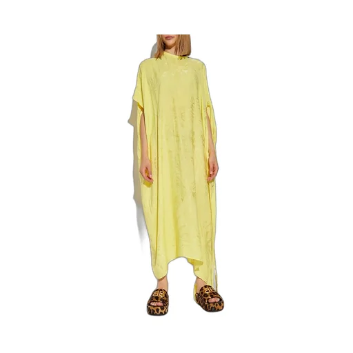 Crinkle Silk Long Dress