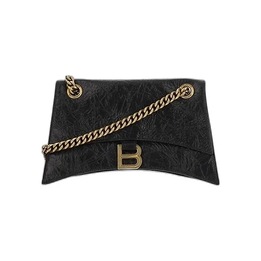 Crush Leather Chain Shoulder Bag
