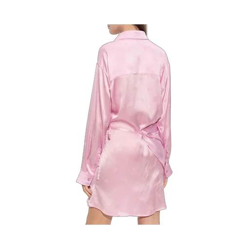 Wrap Shirt Silk Mini Dress