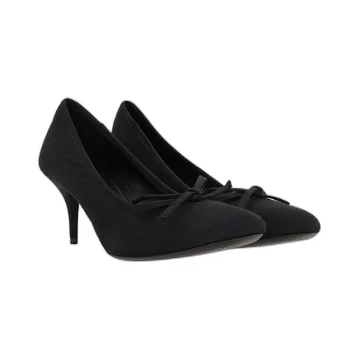 Leopold Bow Detail Satin Pumps Heel