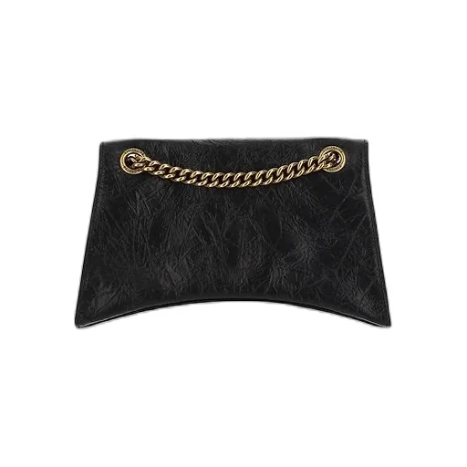 Crush Leather Chain Shoulder Bag