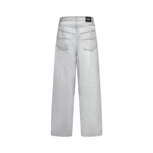 Back Logo Patch Cotton Denim Pants