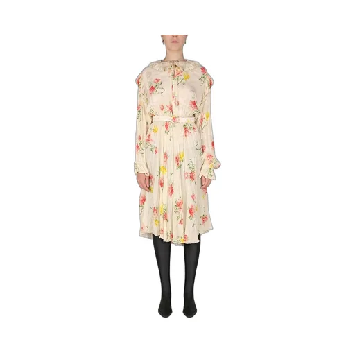 Abito Flower Printing Midi Dress