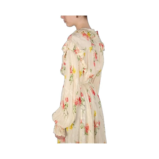Abito Flower Printing Midi Dress