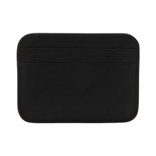 Allover Emboss Logo Leather Card Wallet