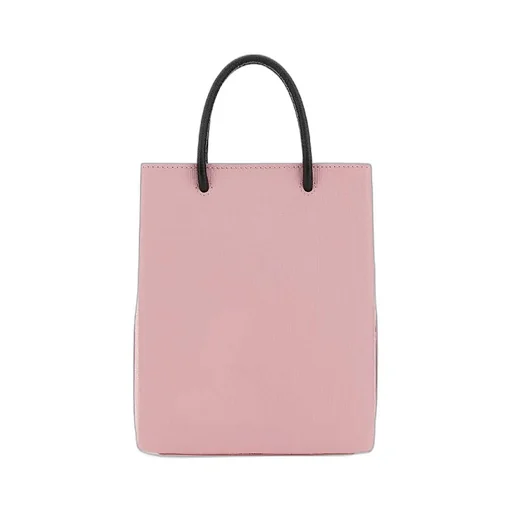 Textured Leather Shoulder Tote Bag