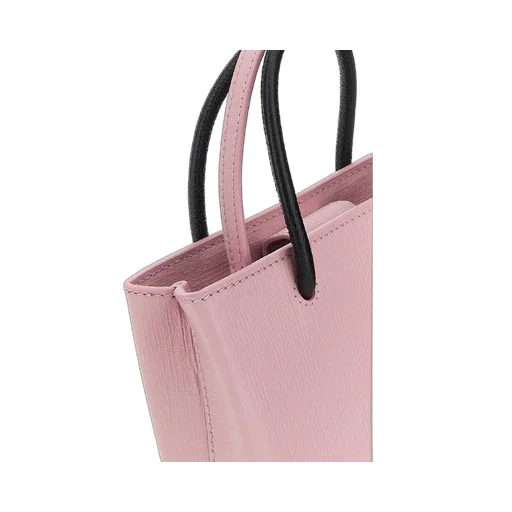Textured Leather Shoulder Tote Bag