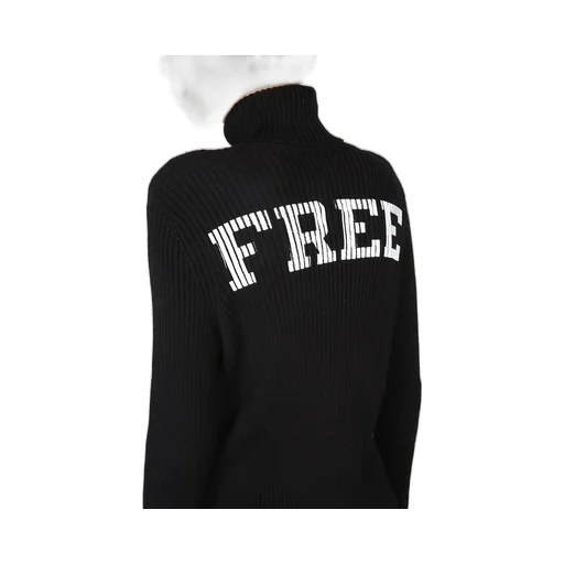 Back Logo Detail High Neck Knit