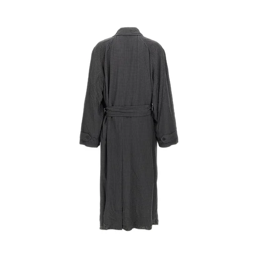 Fluid Check Pattern Trench Coat