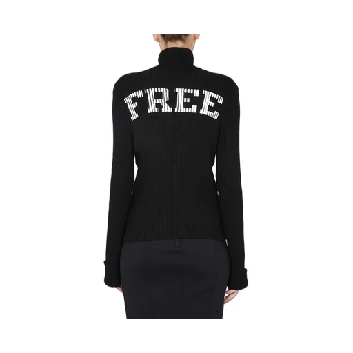 Back Logo Detail High Neck Knit