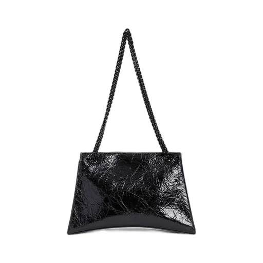 Crush Leather Chain Shoulder Bag