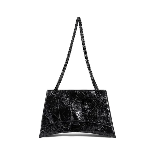 Crush Leather Chain Shoulder Bag