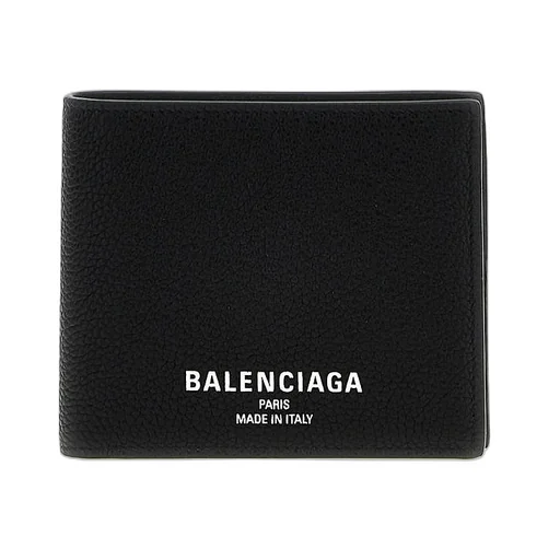 Logo Detail Leather Half Wallet