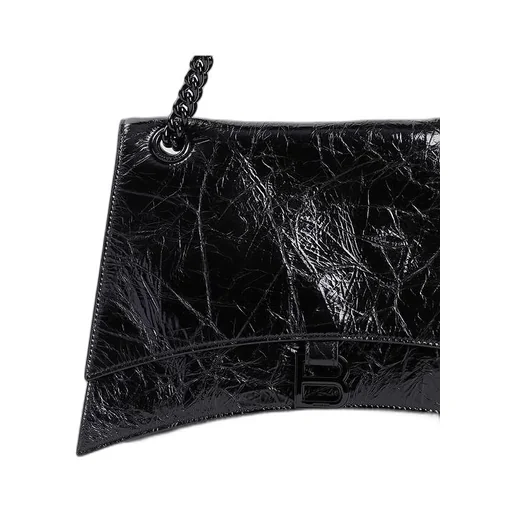 Crush Leather Chain Shoulder Bag