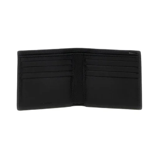 Logo Detail Leather Half Wallet