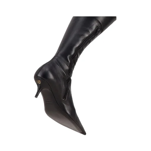 Black Leather High Boots