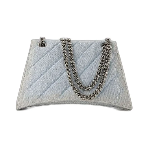 Crush Crush Washed Denim Medium Chain Bag