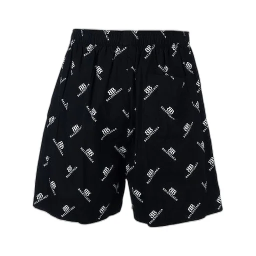 Bb Logo Print Cotton Shorts