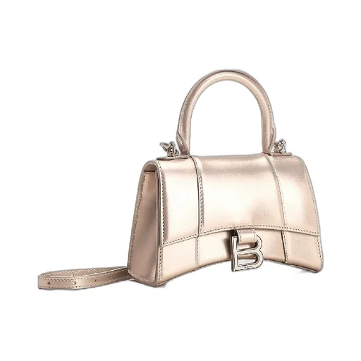 Hourglass Metallic Leather Tote Bag