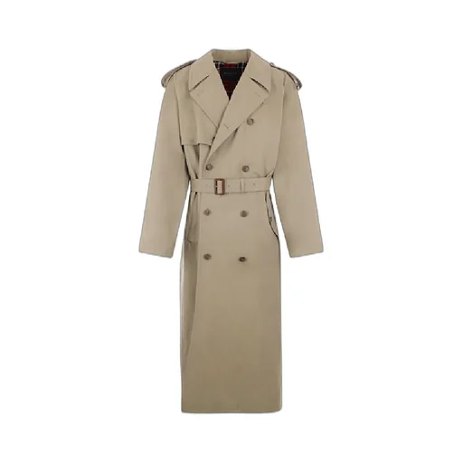 Belted Cotton Double Trench Coat