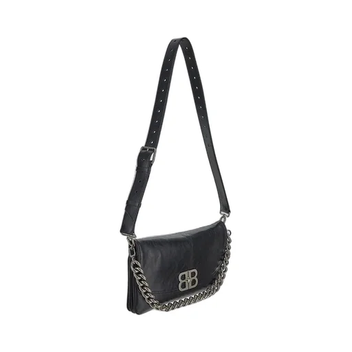 Bb Chain Leather Shoulder Bag