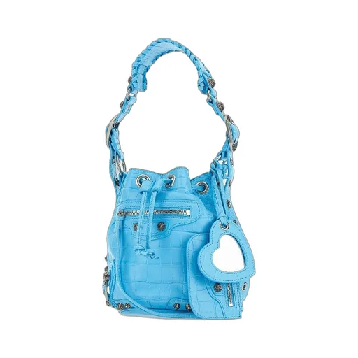 Crocker Embossing Leather Cagole Bucket Bag Xs
