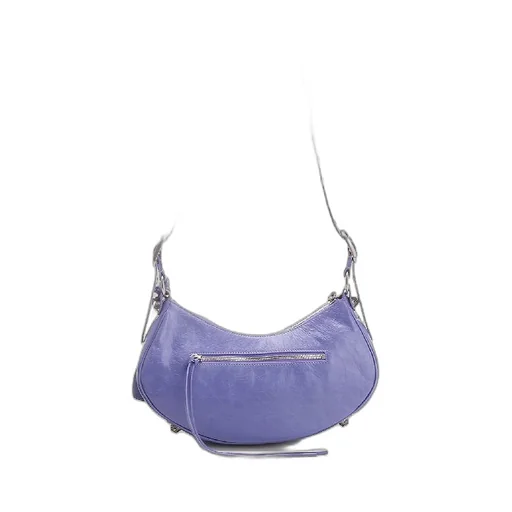 Purple Leather Small Cagole Bag