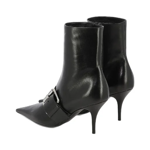 Buckle Strap Knife Ankle Boots Heel