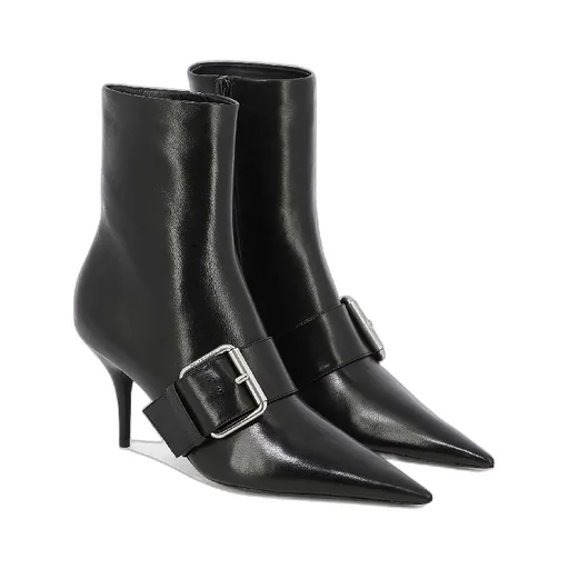 Buckle Strap Knife Ankle Boots Heel