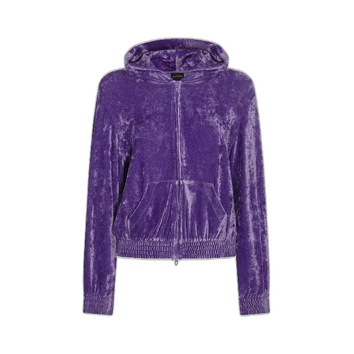 Bb Rhinestone Velvet Zip-Up Hoodie