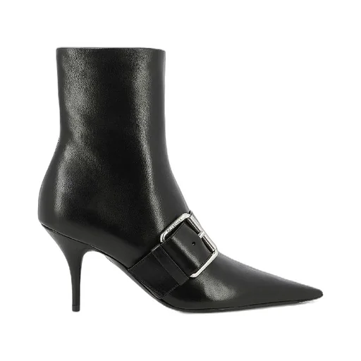 Buckle Strap Knife Ankle Boots Heel