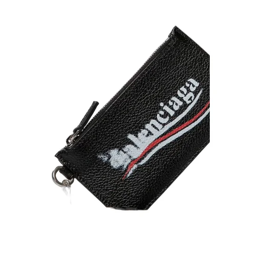 Political Wave Logo Leather Card Wallet