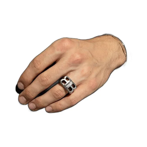 Bb Logo Silver Ring