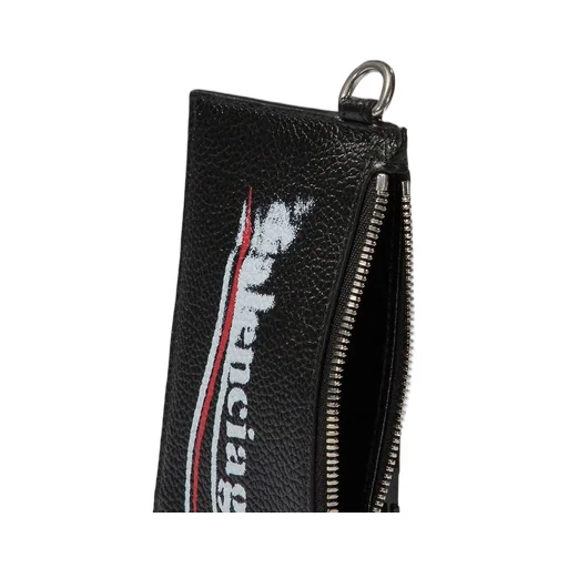 Political Wave Logo Leather Card Wallet
