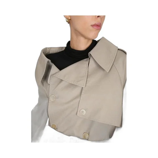 Off-Shoulder Trench Coat