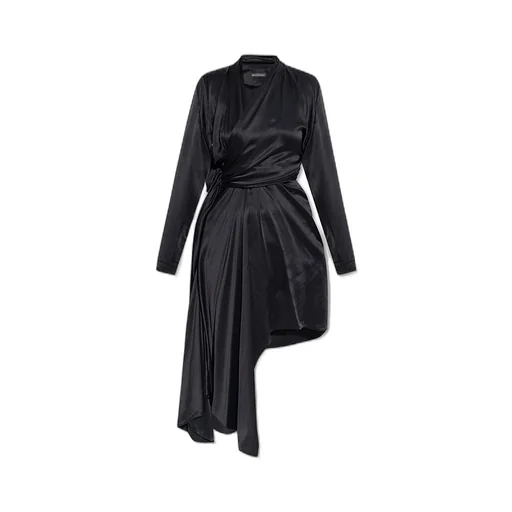 Asymmetric Drape Silk Dress