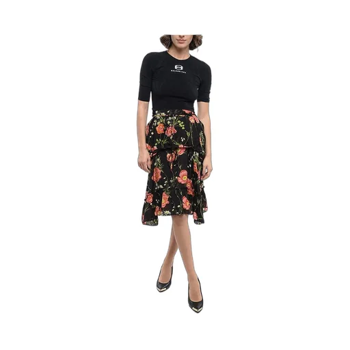 Logo Printing Flower Printing Midi Dress