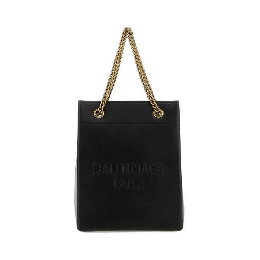 Logo Leather Chain Tote Bag