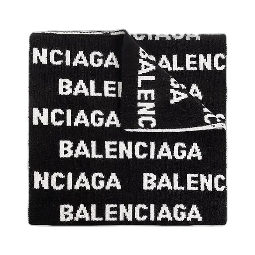 Logo Intarsia Wool Scarf