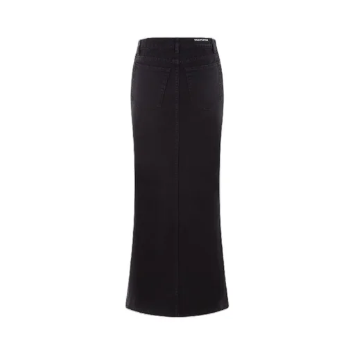 Front Slit Denim Skirt